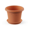 Vaso redondo em terracota com pires embalagem 20 x 15 cm
