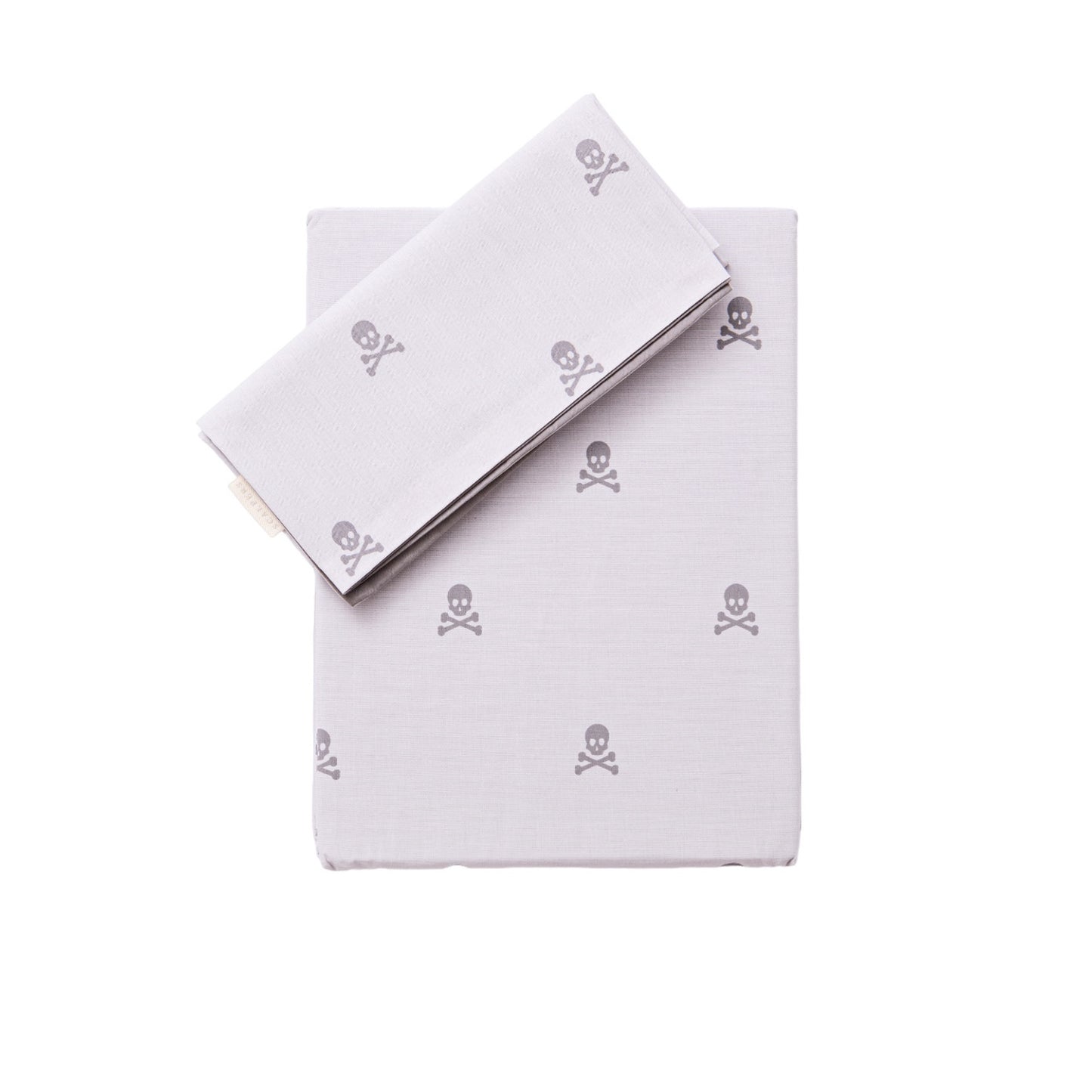 Set Cama (funda Nórdica 155x220cm + Funda Almohada 45x110cm) 100% Algodón Gris Oscuro Y Gris Claro Calaveras Scalpers Home_0
