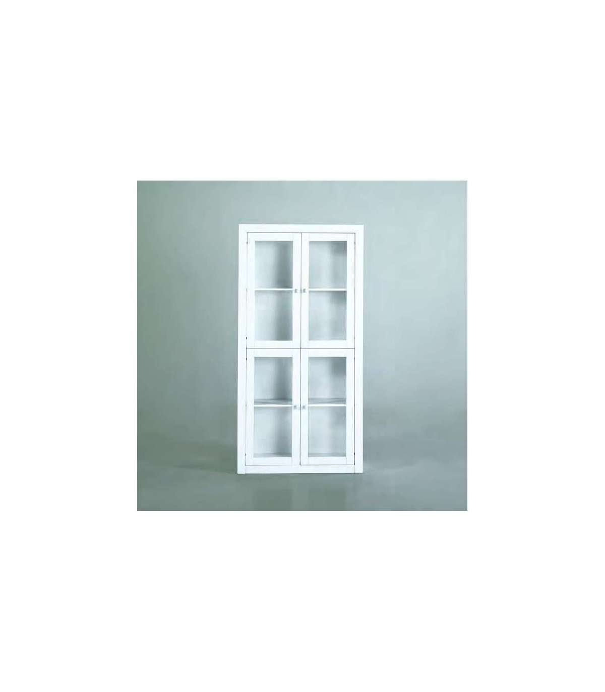Vitrina Para Salón O Cocina Lacado Blanco 200 Cm(alto)100 Cm(ancho)37 Cm(largo)_0