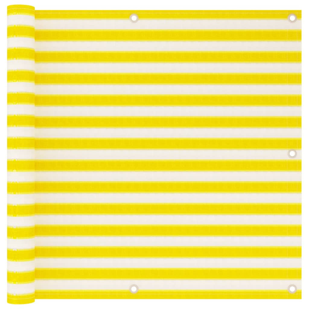 Vidaxl Toldo Para Balcón Hdpe Amarillo Y Blanco 90x500 Cm_0