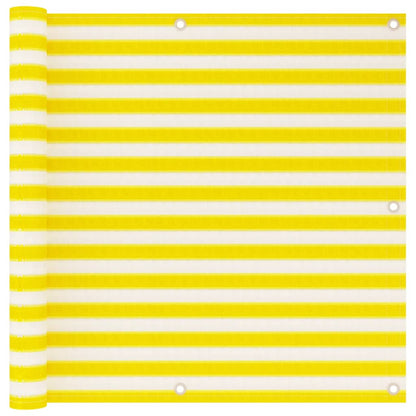 Vidaxl Toldo Para Balcón Hdpe Amarillo Y Blanco 90x500 Cm_0