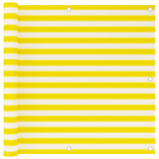 Vidaxl Toldo Para Balcón Hdpe Amarillo Y Blanco 90x500 Cm_0