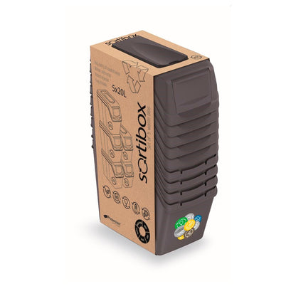 Set De 5 Cubos De Basura Keden Sortibox Para Reciclado, Antracita, Volumen 5x20l_2