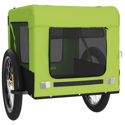 Remolque De Bicicleta Mascotas Hierro Tela Oxford Verde Negro_5