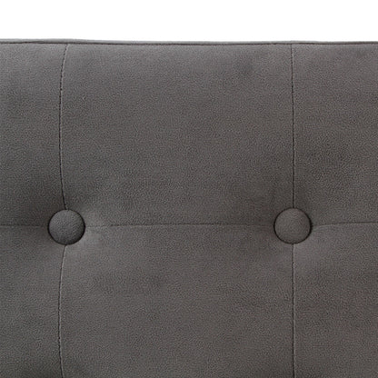 Puff Plegable Doble 'lysandre' Gris Efecto Terciopelo_2