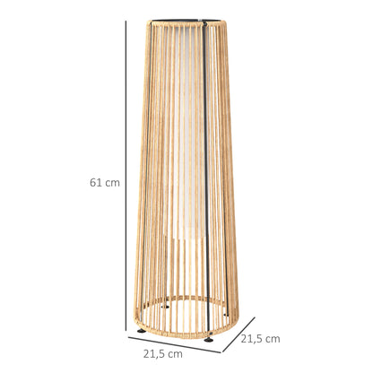 Outsunny Lámpara De Pie Ratán Energía Solar Con Control Luz Automático Negro_2