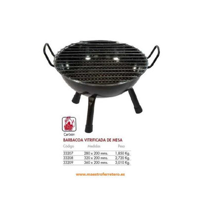 Flores Cortes - 33208 - Barbacoa Vitrificada De Mesa 320 Mm. Para Carbón_1