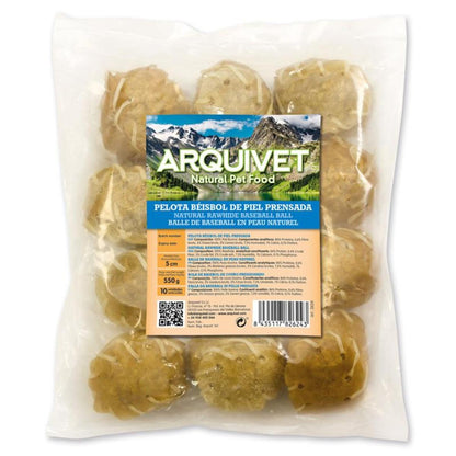 Bolas de basebol em pele prensada Arquivet para cães, 10 unidades