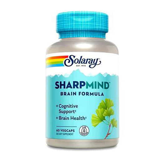 Suplemento alimentar para a função cognitiva SHARPMIND, Solaray, 60 cápsulas