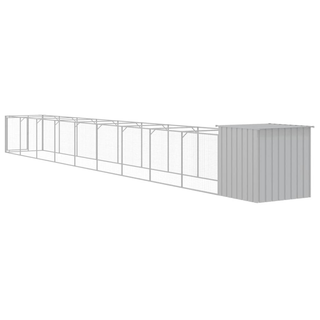 Caseta Perro Corral Acero Galvanizado Gris Claro 110x1017x110cm_4