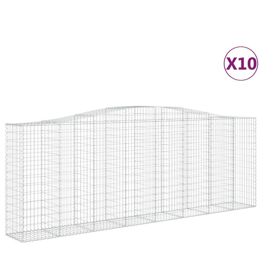 Cestas Gaviones 10 Uds Forma De Arco Hierro 400x50x140/160 Cm_0