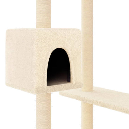 Rascador Para Gatos Con Postes Para Rascar Color Crema 82 Cm_5