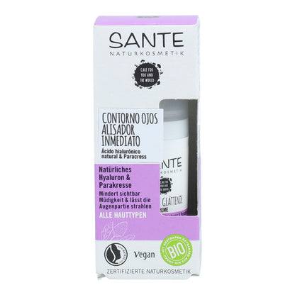 Contorno dos olhos suavizante com ácido hialurónico e agrião, Sante 15 ml