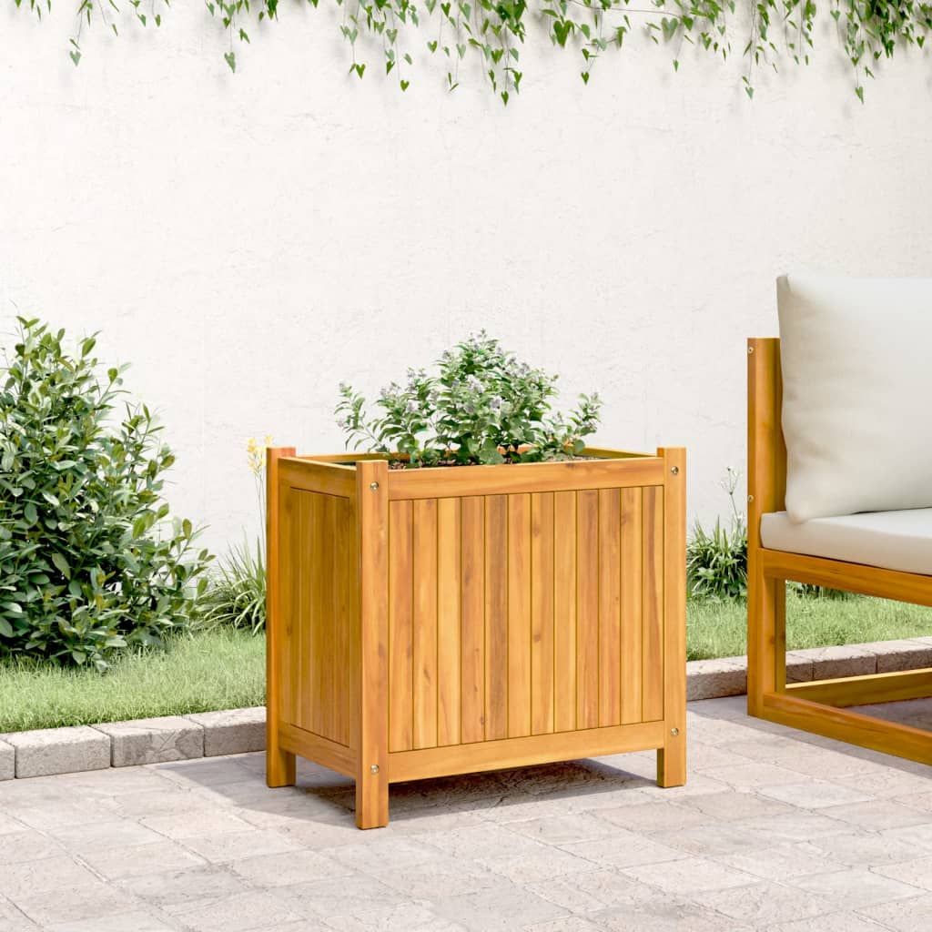 Jardinera Con Forro Madera Maciza De Acacia 54x31x50 Cm_2