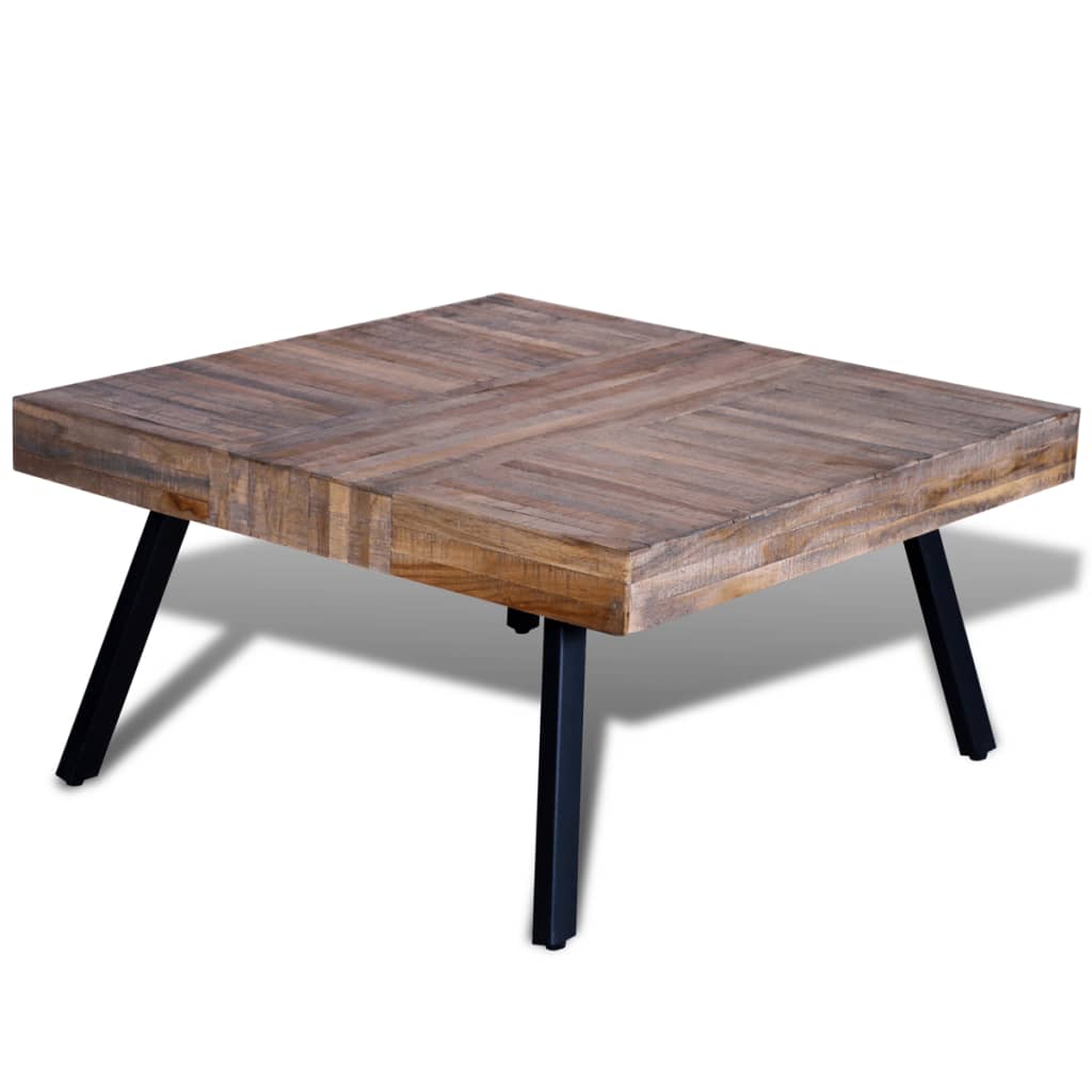 Mesa De Centro Cuadrada Madera De Teca Reciclada_0