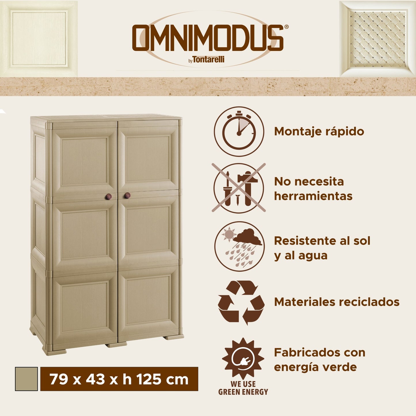 Caja De Almacenamiento Multiusos De 6 Compartimentos Y 6 Puertas Topo_1