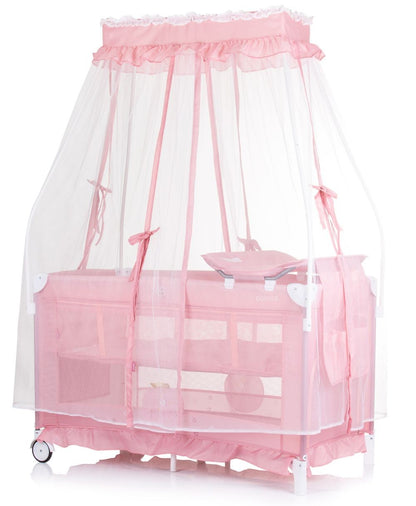 Cuna De Viaje Con Dosel Y Cambiador Palace Princess Pink New_0