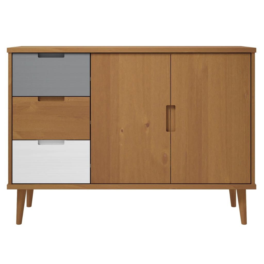 Aparador Molde Madera Maciza De Pino Marrón 113x40x80 Cm_3