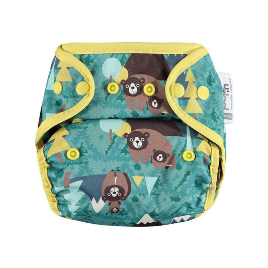 Fraldas de pano com fecho de encaixe em forma de urso