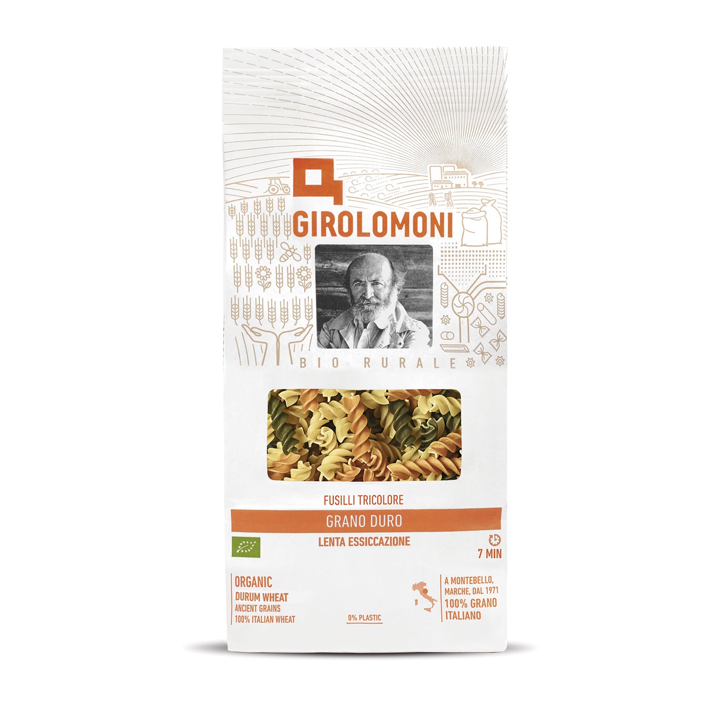 Fusilli tricolor de trigo bio Girolomoni 500g