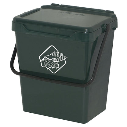 Cubo De Polipropileno Con La Manija Y La Cubierta, De Color Verde, 30 Lt. 400x305x390 Mm_0