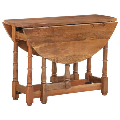 Mesa De Comedor Redonda De Madera Maciza De Mango 110x76 Cm_2