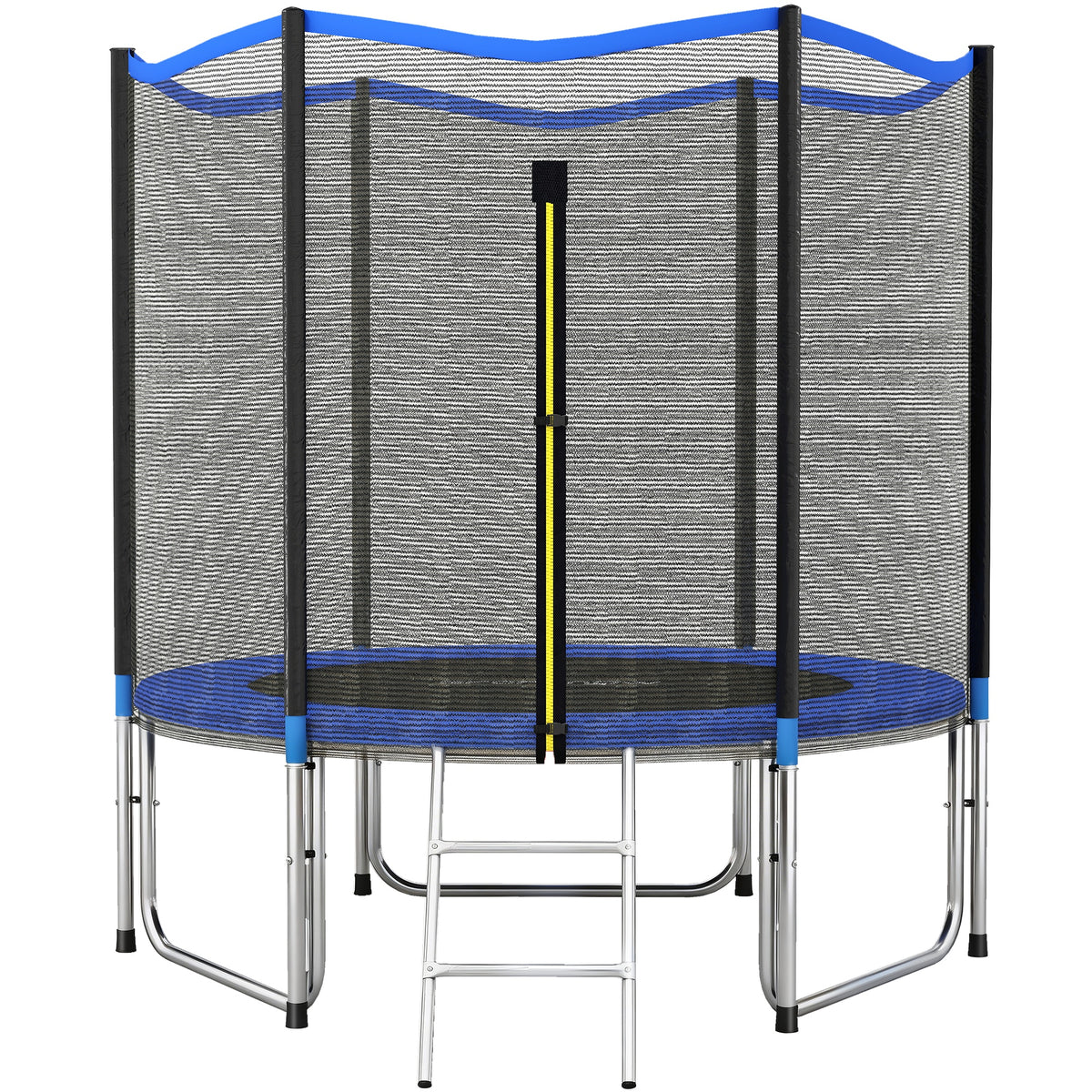 Sportnow Cama Elástica Niños Exterior Ø244 Cm Con Red De Seguridad Escalera Azul_0
