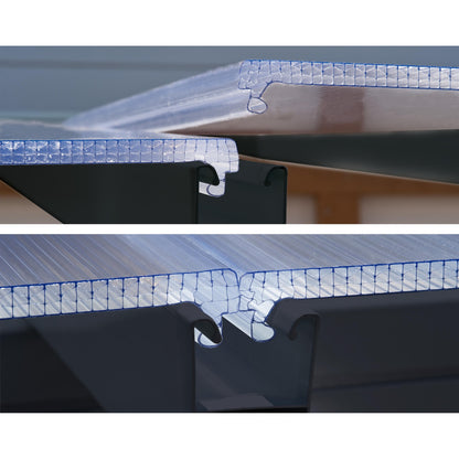 Pérgula fechada em alumínio San Remo cinzento 300x314 cm Canopia da Palram 