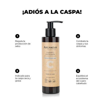 Champô anticaspa sem sulfatos Arganour 200ml