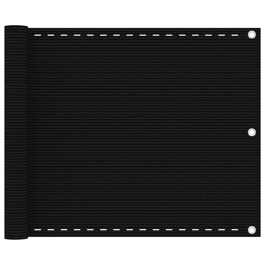 Vidaxl Toldo Para Balcón Hdpe Negro 75x600 Cm_0