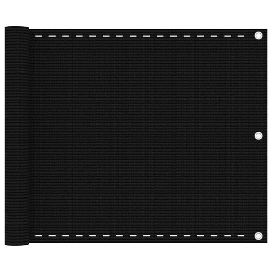 Vidaxl Toldo Para Balcón Hdpe Negro 75x600 Cm_0