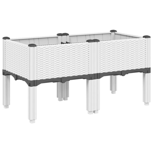 Jardinera Con Patas Pp Blanco 80x40x42 Cm_0