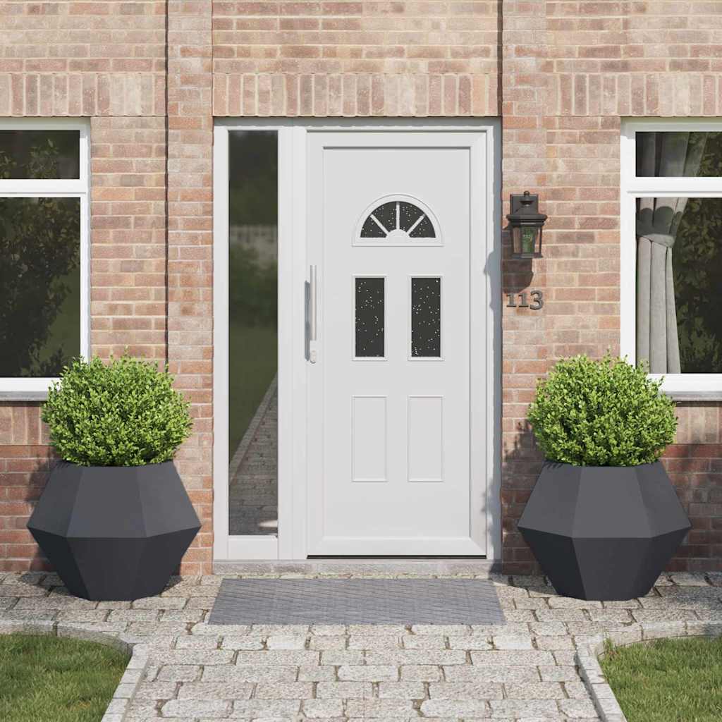 Jardinera 2 Uds. Gris Antracita 75 X 75 X 60 Cm Acero_1