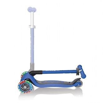 Scooter dobrável Primo Blue com luzes de roda Globber