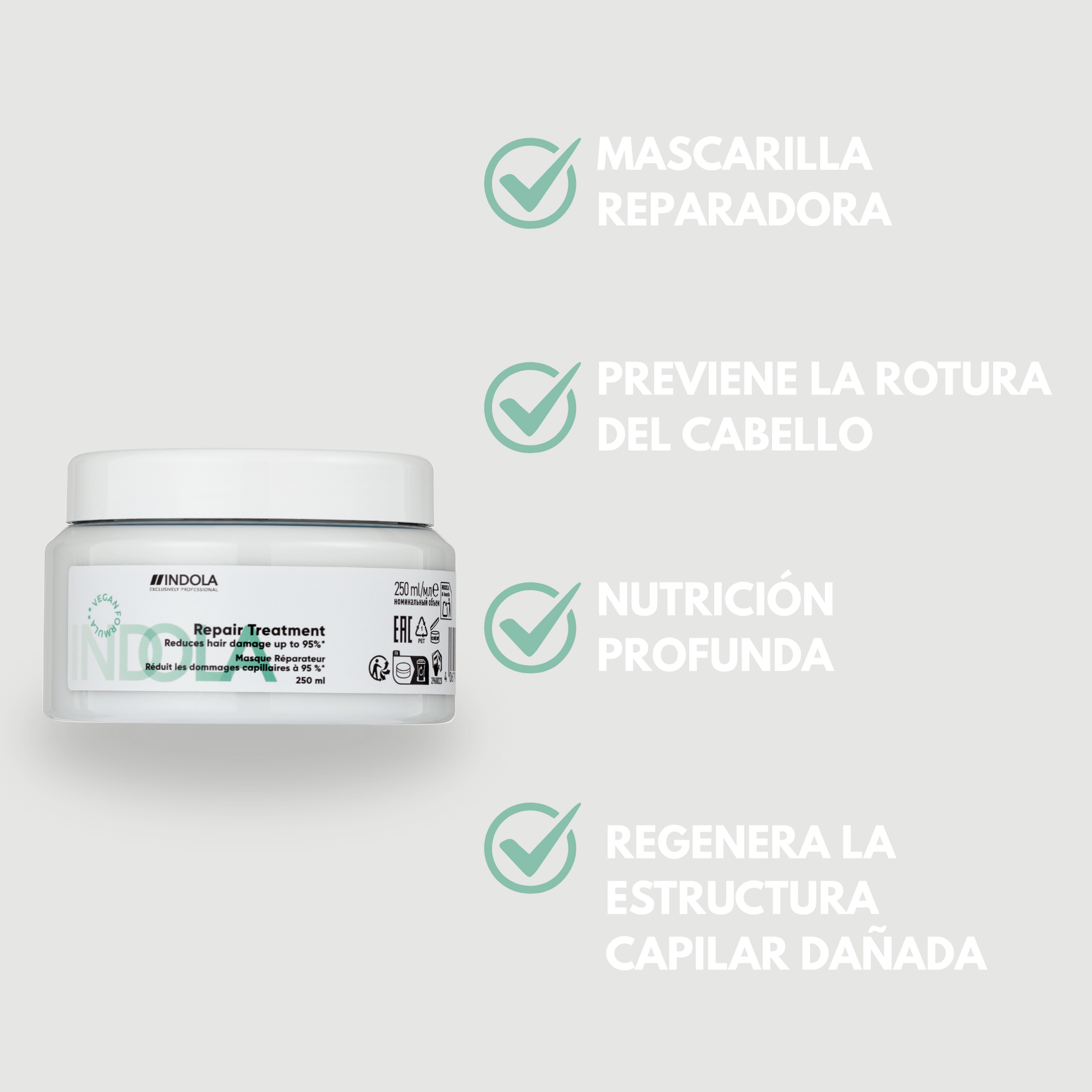 Indola Tratamiento Reparador Profesional Para Cabello Dañado 200ml – Reduce La Rotura Hasta Un 95%_4