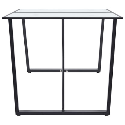 Mesa De Comedor De Vidrio Templado Blanco 160x80x75 Cm_1