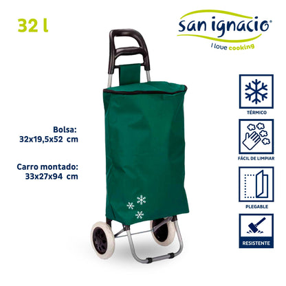 Carro De Compra 2 Ruedas Térmico Verde Kinvara – Mantén Tus Alimentos Frescos_1