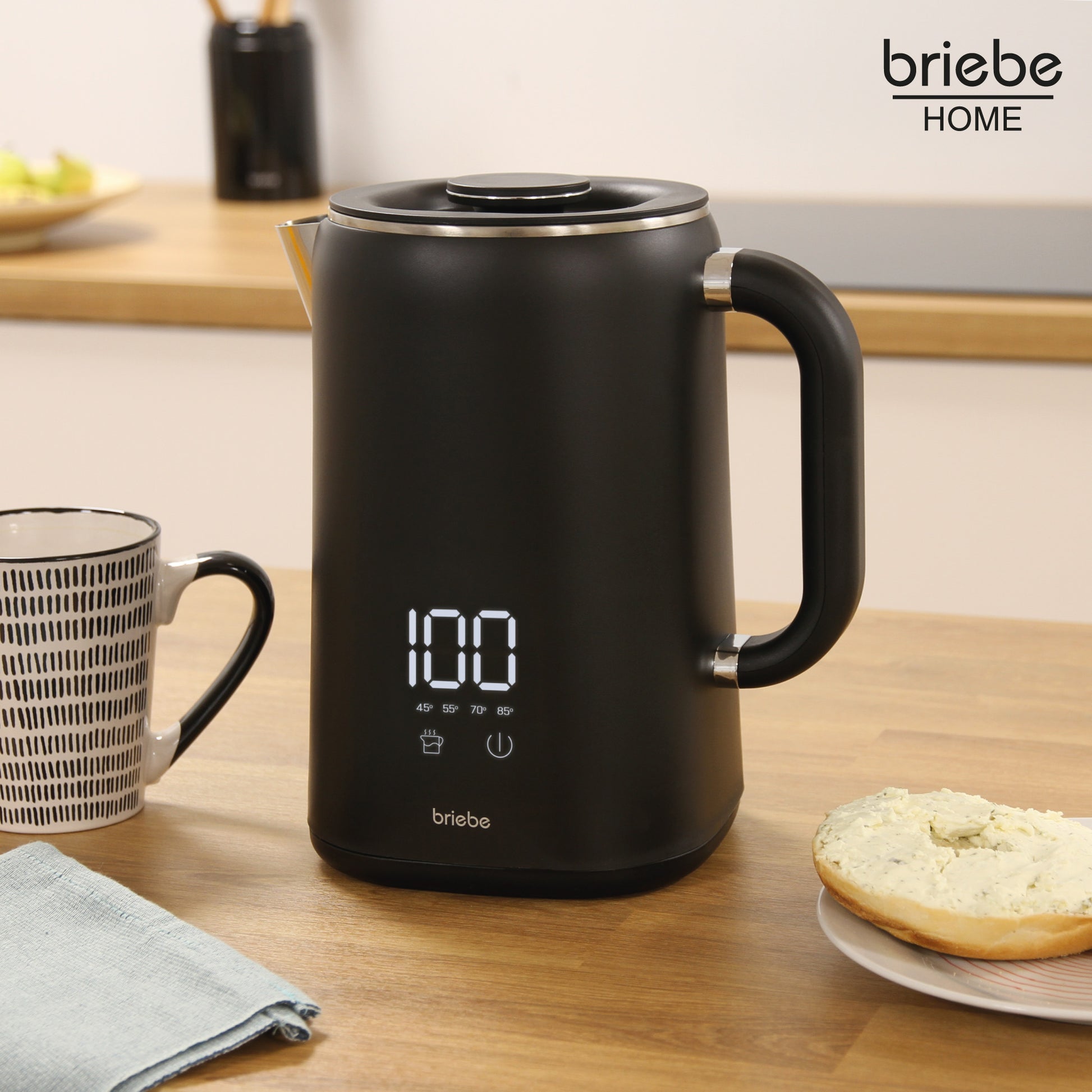 Briebe I-black Hervidor Agua Eléctrico 1,7lregulador De Temperatura Digital 45°c A 100°c, Libre De Bpa, Kt1175blk_1