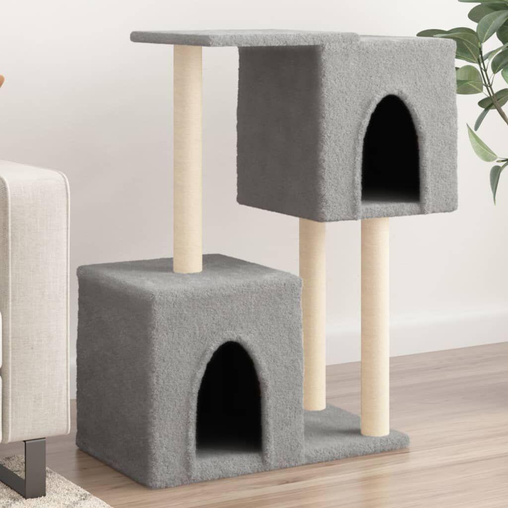 Vidaxl Rascador Para Gatos Con Postes De Sisal Gris Claro 86 Cm_1