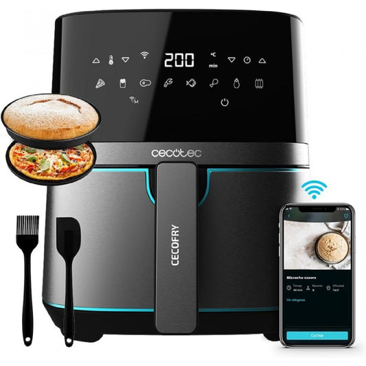 Freidora Sin Aceite Inteligente 5,5 L De Aire Caliente Cecofry Full Inoxblack 5500 Connected Pack, 1700 W, Control App Y Táctil, Termostato Regulabl_0