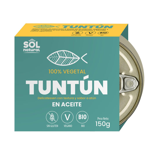 Atum Vegan em Óleo Tuntún Bio Sol Natural 150 g