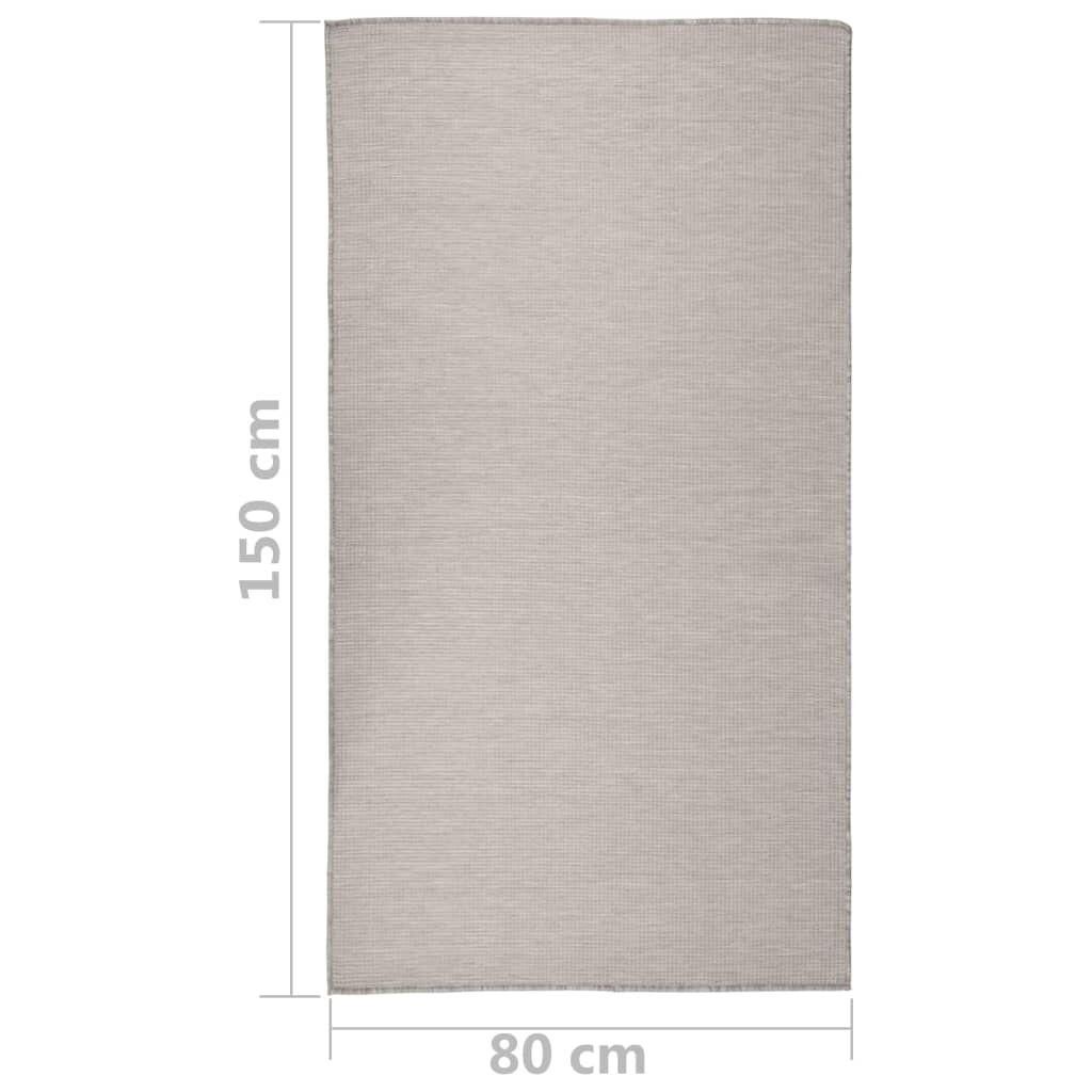 Vidaxl Alfombra De Exterior De Tejido Plano Gris Taupe 80x150 Cm_2