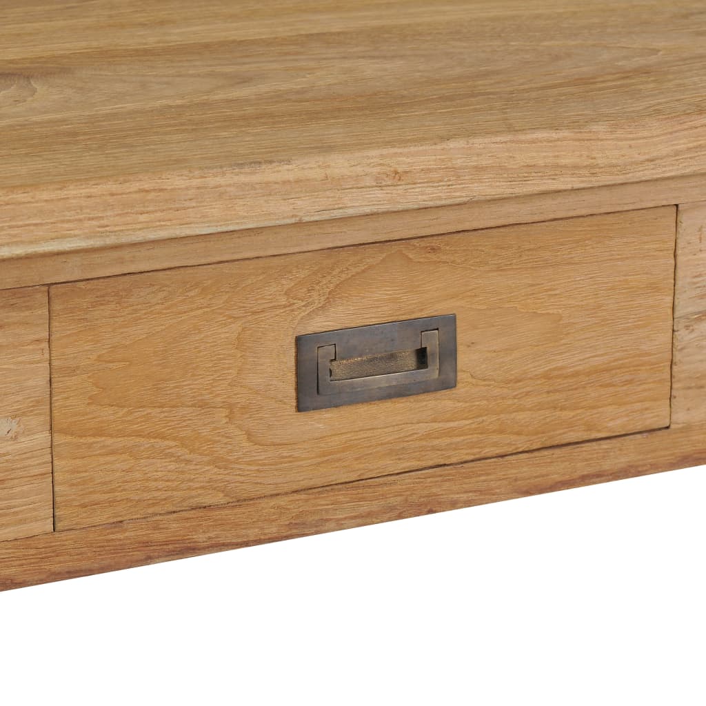 Mesa De Centro Madera De Teca Maciza 100x60x35 Cm_3