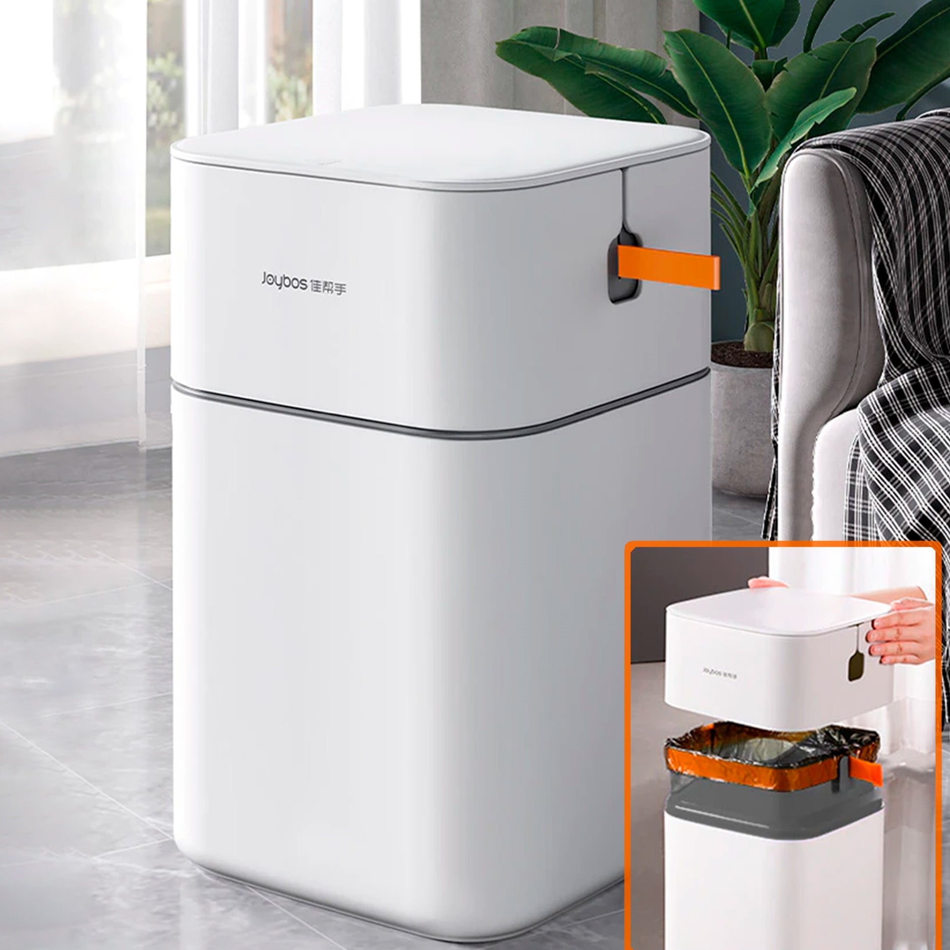 Papelera Cubo De Basura Cuadrado 15 L Easy Pack Con Tapa - Incluye 30 Bolsas De Basura_5