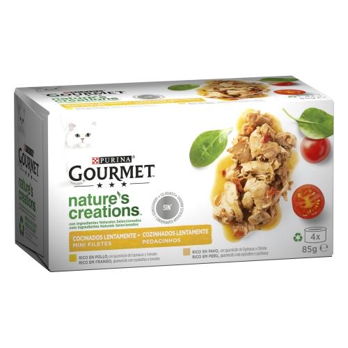 GOURMET Nature's Creations Mini Filetes Ricos em Frango e Peru 4x85g