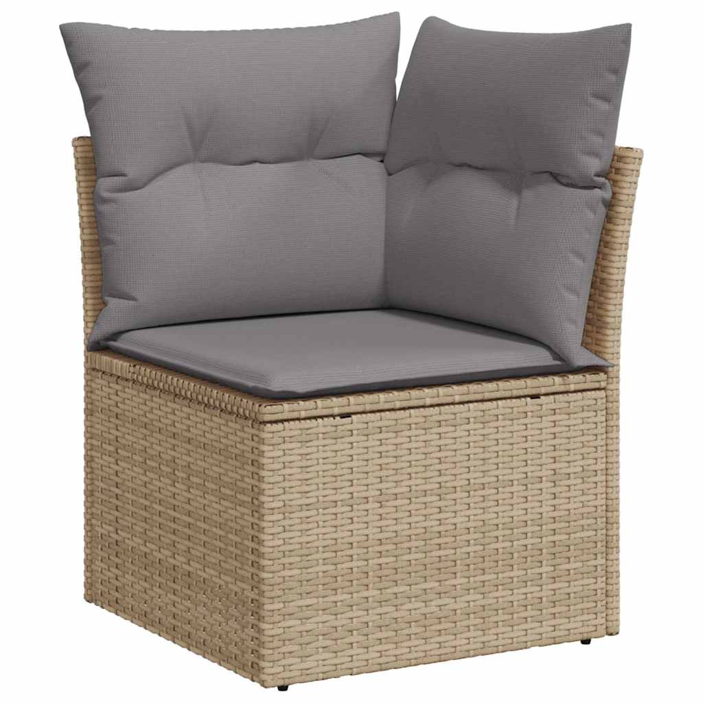 Set Sofás De Jardín 7 Piezas Y Cojines Ratán Sintético Beige / Vetonek_2