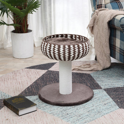 Pawhut Árbol Rascador Para Gatos Pequeño 52 Cm Con Cama Poste Y Cojín De Felpa_1