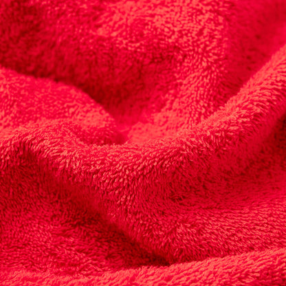 Set Toallas 3pcs: Toalla De Tocador (30x50cm) + Toalla De Manos (50x90cm) + Toalla De Baño (70x140cm) 450gsm 100%algodon Rojo Con Manzana Blanca Bene