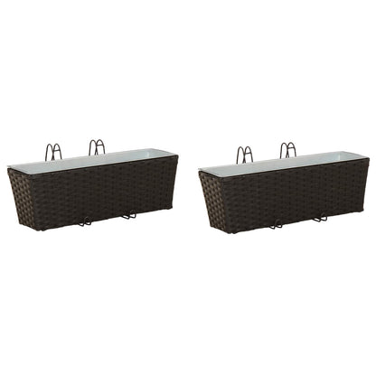 Barandilla 2 Uds. Negro 50 X 17 X 17 Cm Metal_0