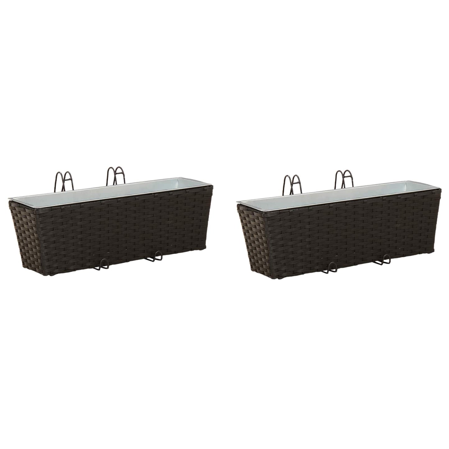 Barandilla 2 Pcs Negro 50 X 17 X 17 Cm Metal_0